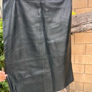 GAP Black Leather Pencil Skirt